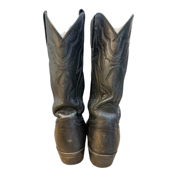 Lucchese 2000 Black Calfskin Cowboy Boot Men size 9.5 2E Wide - Picture 8 of 12